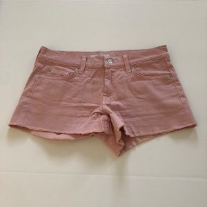 7 for all mankind pink denim shorts